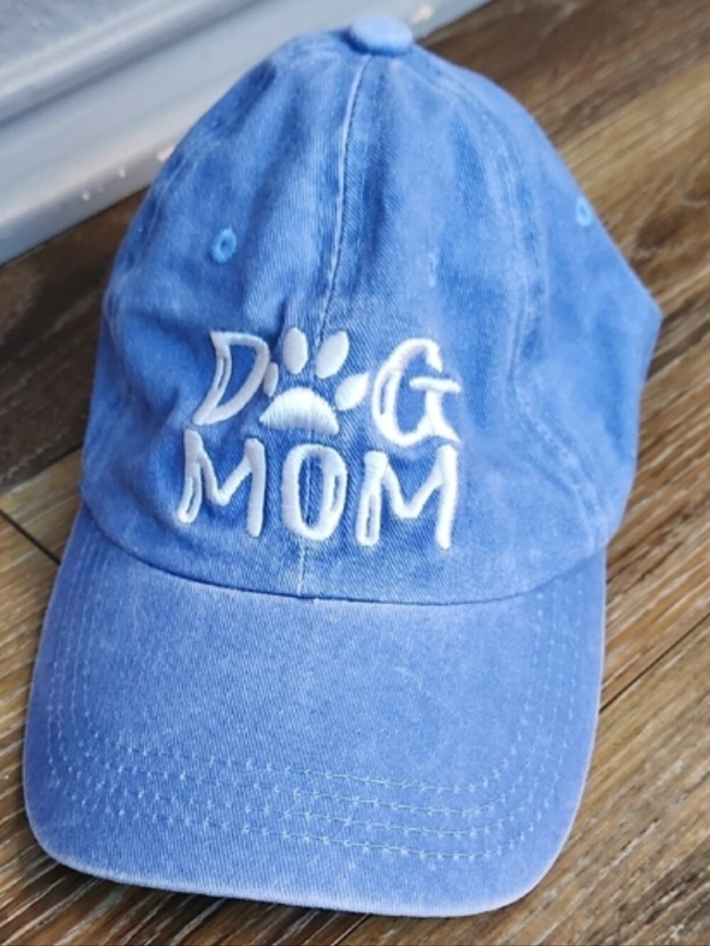 Dog Mom Hat Blue White Paw Pawprint Waldeal